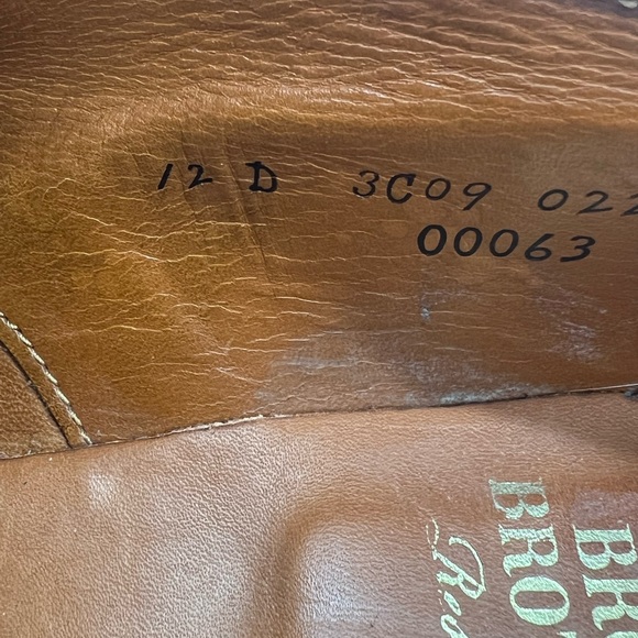 Brooks Brothers Mens 12 D Dark Brown Leather Oxford Cap Toe Dress Shoes 00063. - Picture 14 of 14